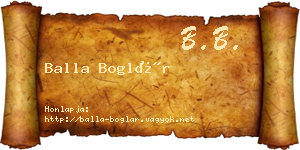 Balla Boglár névjegykártya
